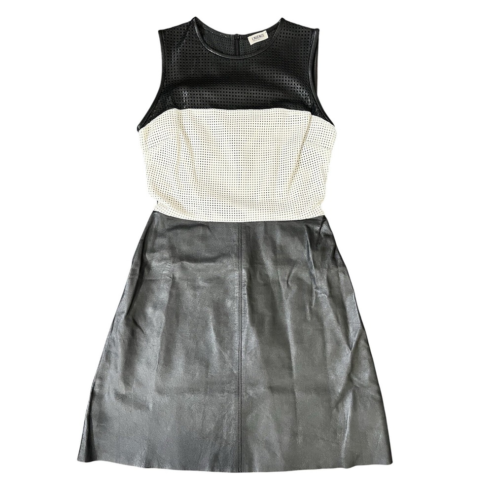 L'Agence Black cutout 100% Leather Dress 2 Matrixโ Couture Wimsigoth Moto Biker